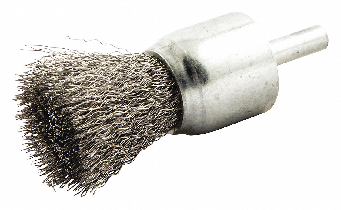 Crimped Steel, 1 in Dia, End Brush - 483N81|66252839045 - Grainger