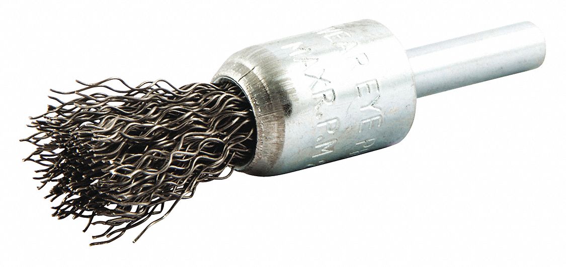 End Brush, Crimped, 1/2 dia., 25000 rpm