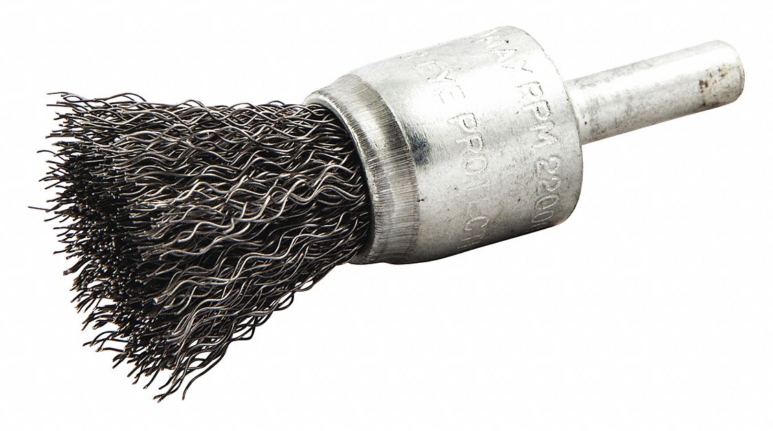 NORTON, 3/4 in Brush Dia., 1/4 in Abrasive Shank Size, End Brush