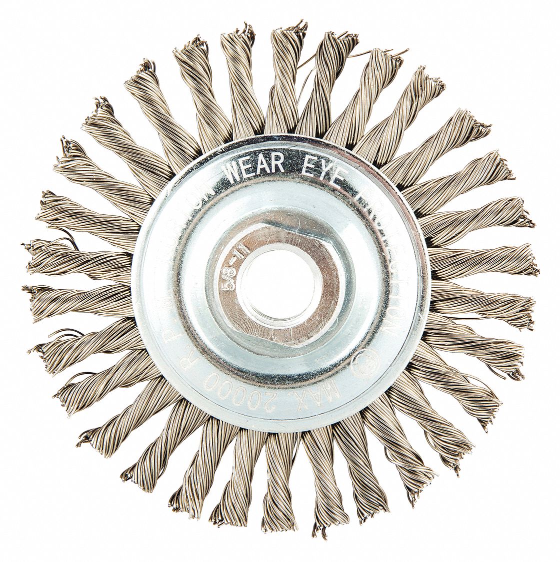 WIRE WHEEL BRUSH,TWISTED,STAINLESS STEEL