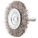 WIRE WHEEL BRUSH, CRIMPED STEEL, 2 IN DIAMETER X ⅜ IN W, ¼ IN SHANK, 0.011 IN FILL