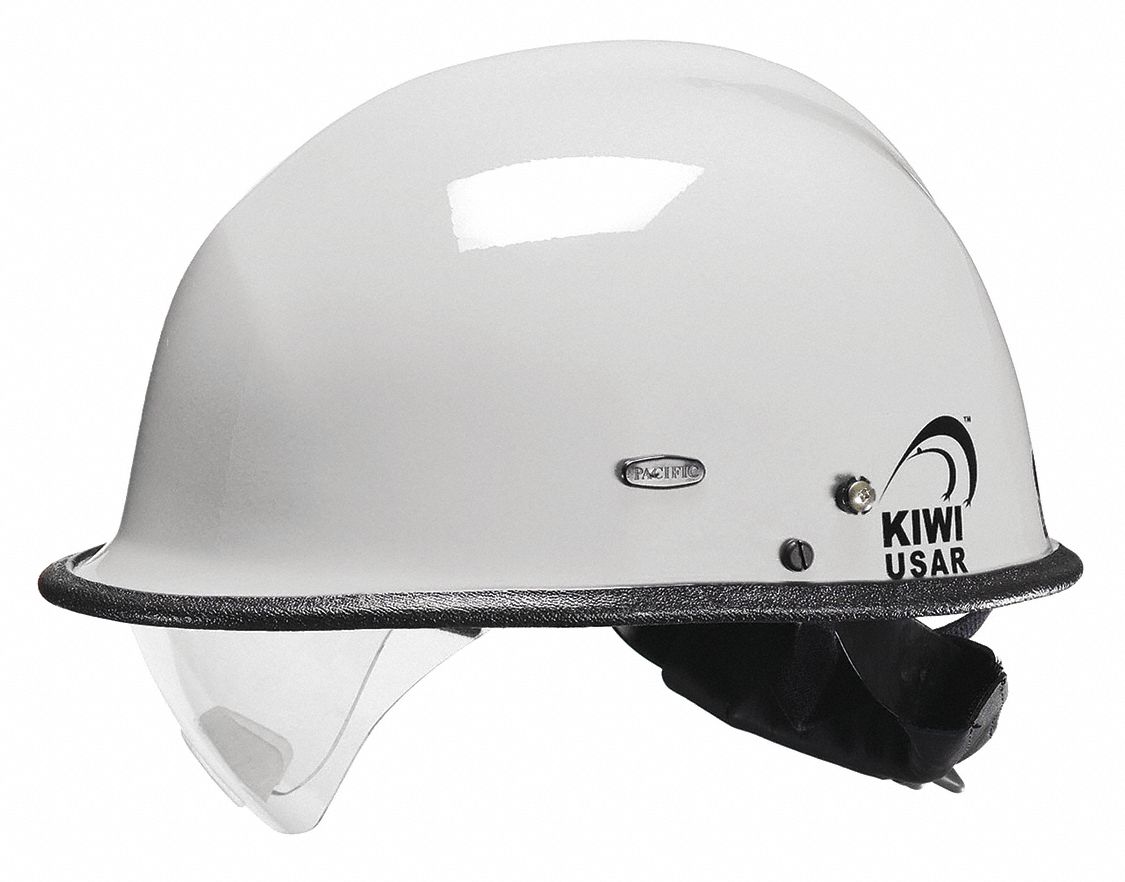 White Rescue Helmet, Shell Material: Kevlar(R) Composite, Ratchet Suspension, Fits Hat Size: One Siz