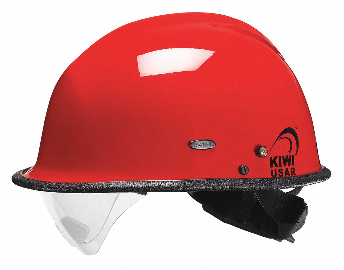 Red Rescue Helmet, Shell Material: Kevlar(R) Composite, Ratchet Suspension, Fits Hat Size: One Size 