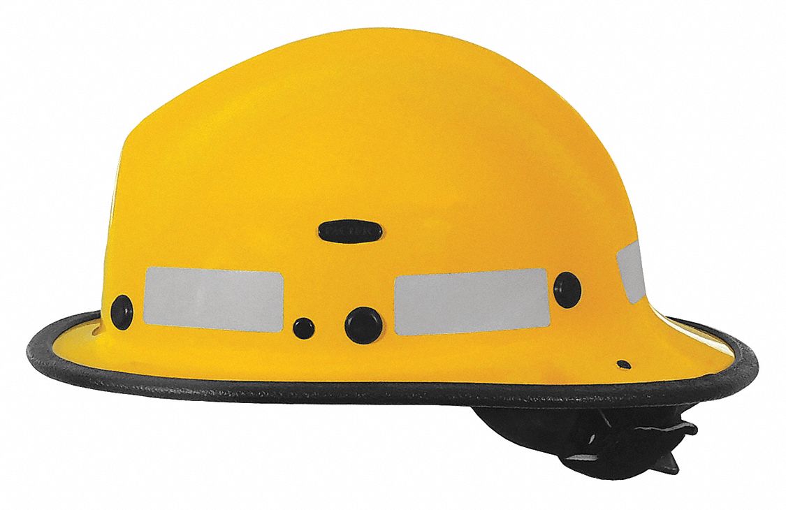 Fire Helmet: One Size Fits Most Fits Hat Size, Yellow, Kevlar(R) Composite, Modern, Adj 2-Point