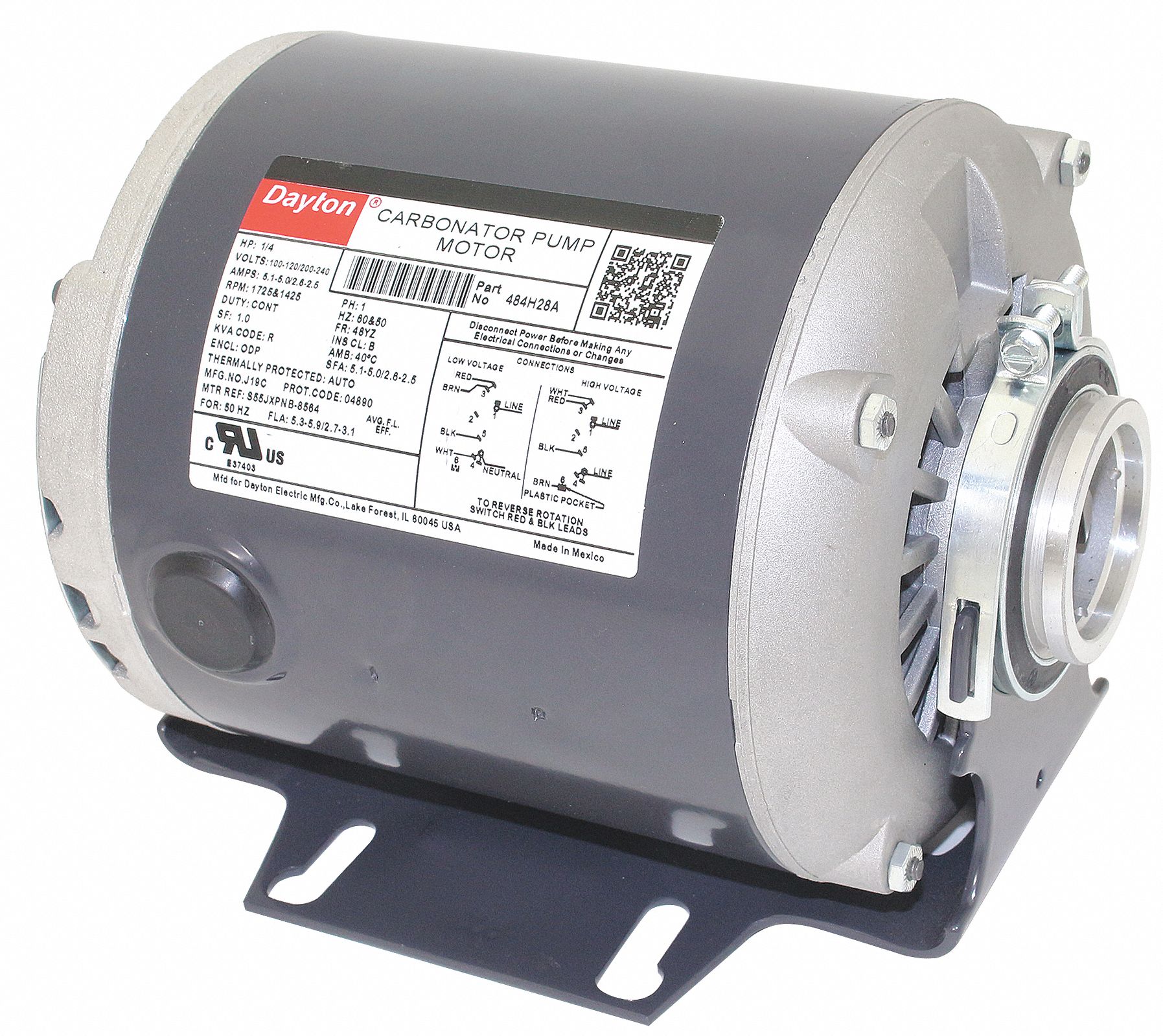 2FH64」Dayton Carbonator Pump Motor 1/4 Hp Model 6K160E-