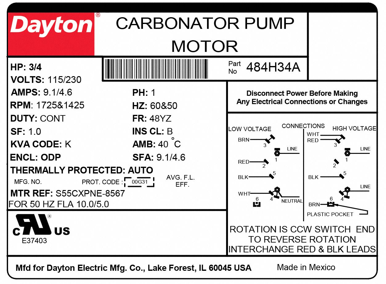 Leeson 5KH32GNB811X Carbonator Pump Motor – 1/3 HP, 1725 RPM, Cradle Base Mount