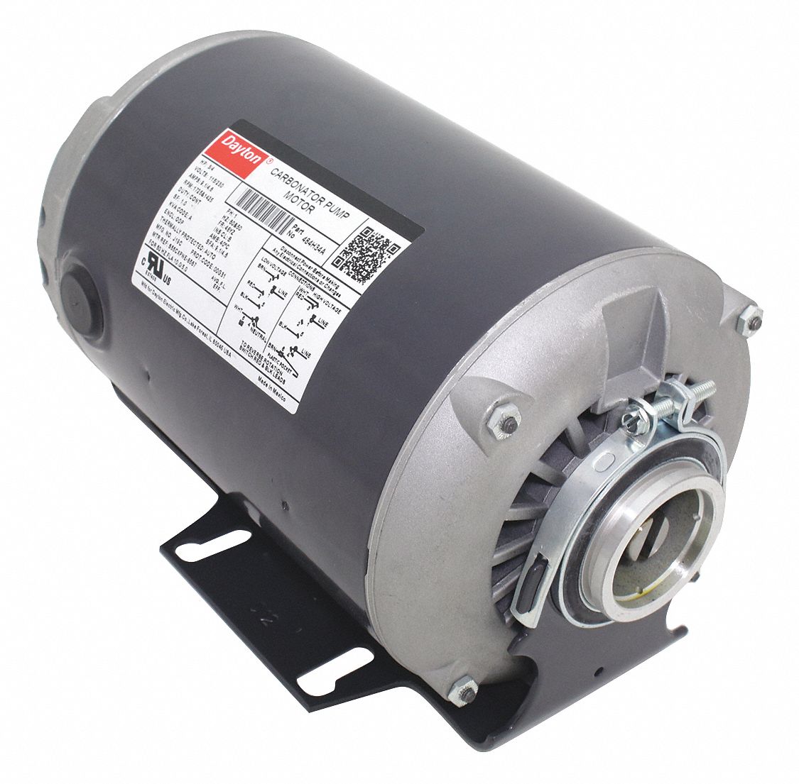 CARBONATOR PUMP MOTOR, CRADLE BASE MOUNTING, 3/4 HP, 1,725 NAMEPLATE RPM, 115/230 V AC