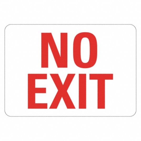 Non-PVC Polymer, Adhesive Sign Mounting, Exit Sign - 484K96|LCU1-0007 ...