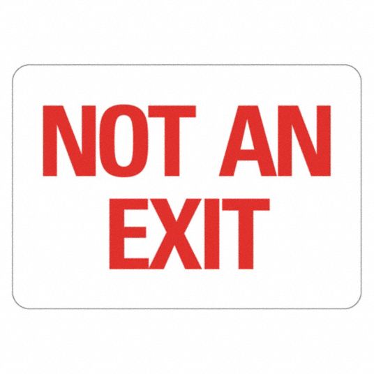 LYLE Exit Sign: Non-PVC Polymer, Adhesive Sign Mounting, 10 in x 14 in ...