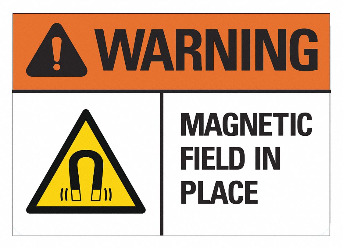 Warning Sign: Non-PVC Polymer, Adhesive Sign Mounting, 7 in x 10 in Nominal Sign Size