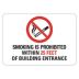 Smoking Is Prohibited Within 25 Feet Of Building Entrance Signs