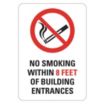 No Smoking Within 8 Feet Of Building Entrance Signs