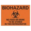 Biohazard: No Food Or Drink To Be Stored In This Refrigerator Signs
