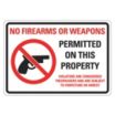 No Firearms Or Weapons Permitted On This Property, Violators Are Considered Trespassers And Are Subject To Forfeiture Or Arrest Signs