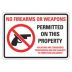 No Firearms Or Weapons Permitted On This Property, Violators Are Considered Trespassers And Are Subject To Forfeiture Or Arrest Signs