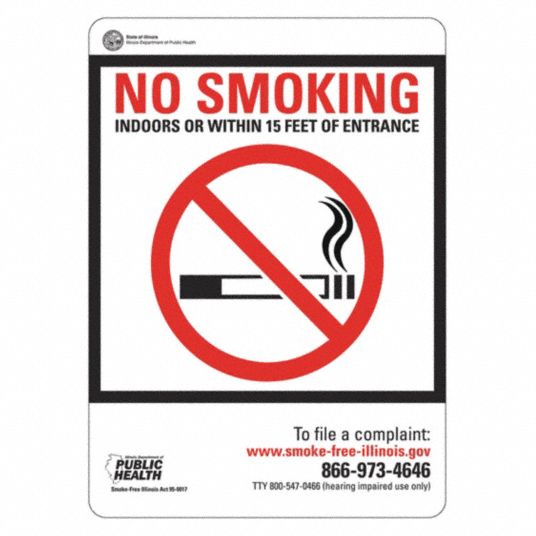 LYLE No Smoking Sign, Sign Format Traditional OSHA, Indoors Or Within ...