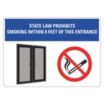 State Law Prohibits Smoking Within 8 Feet Of This Entrance. This Sign Is In Compliance With Indiana State Law, Indiana Alcohol And Tobacco Commission, 2012 Signs