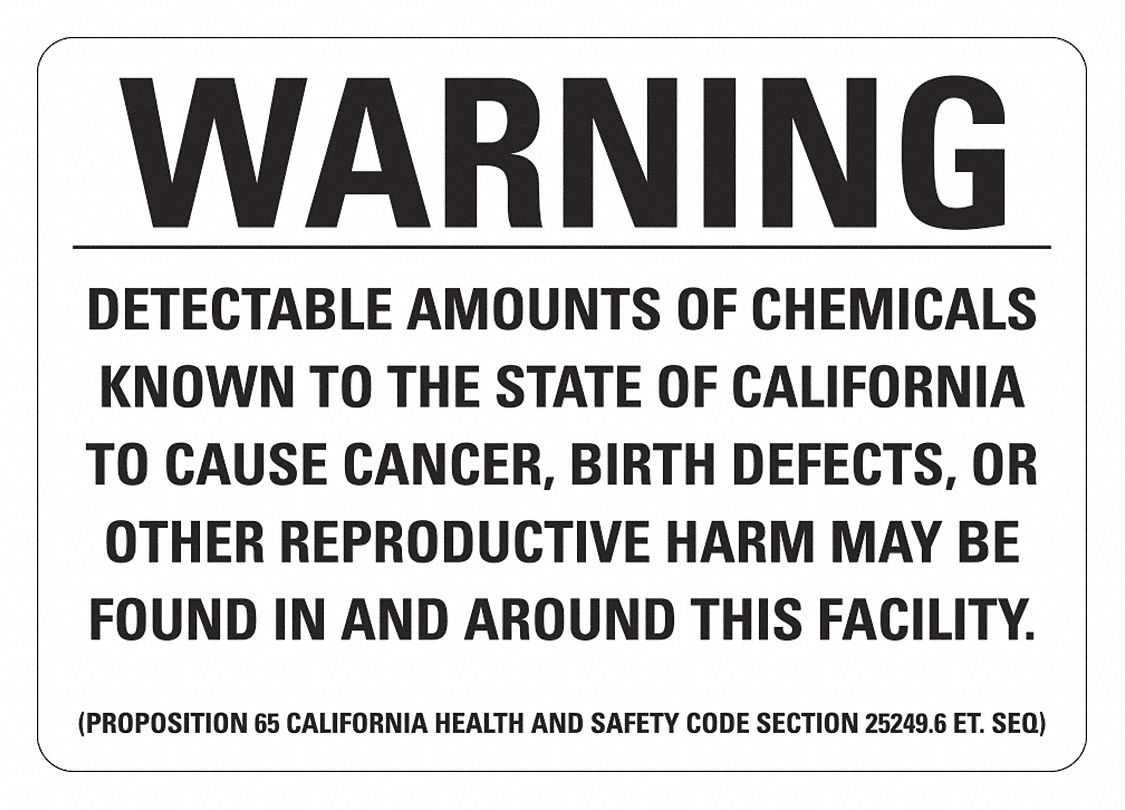 Facility Sign: Non-PVC Polymer, Mounting Holes Sign Mounting, 7 in x 10 in Nominal Sign Size