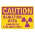 Caution: Radiation Area Authorized Personnel Only Signs
