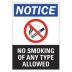 Notice: No Smoking Of Any Type Allowed Signs