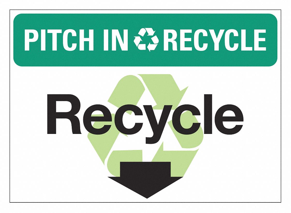 LYLE Office and Facility Sign, Recycle, Sign Header Pitch In & Recycle ...