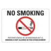No Smoking Per State Statute 101.123 Wisconsin Act 12, Smoking Is Not Allowed In This Establishment. Signs