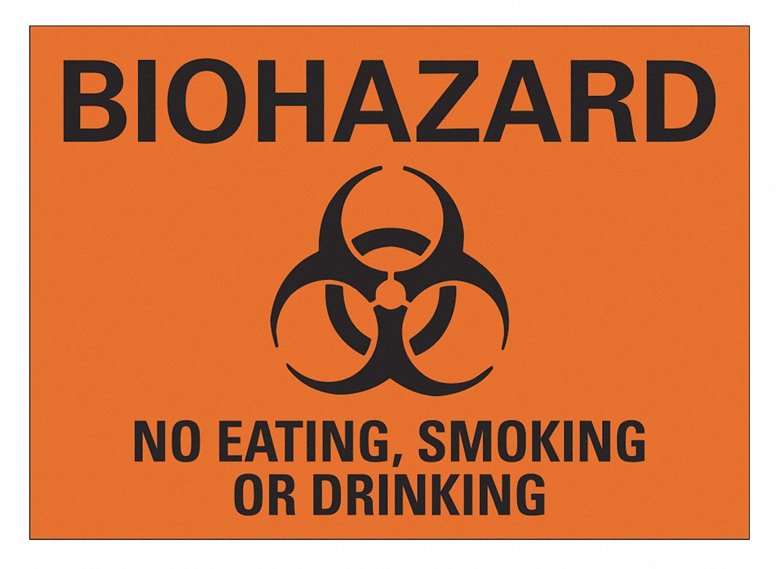 Biohazard Sign, 7 in x 10 in, Aluminum