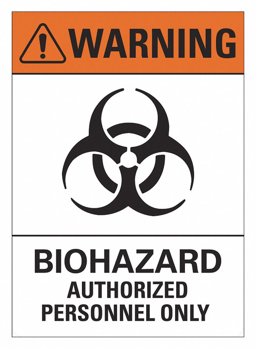 Aluminum Biohazard Warning Sign: Aluminum, Mounting Holes Sign Mounting, Not Retroreflective
