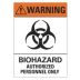 Warning: Biohazard Authorized Personnel Only Signs
