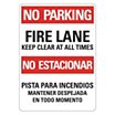 No Parking/No Estacionar: Fire Lane Keep Clear At All Times/Carril De Incendios Mantenga Despejado En Todo Momento Signs image