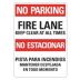 No Parking/No Estacionar: Fire Lane Keep Clear At All Times/Carril De Incendios Mantenga Despejado En Todo Momento Signs
