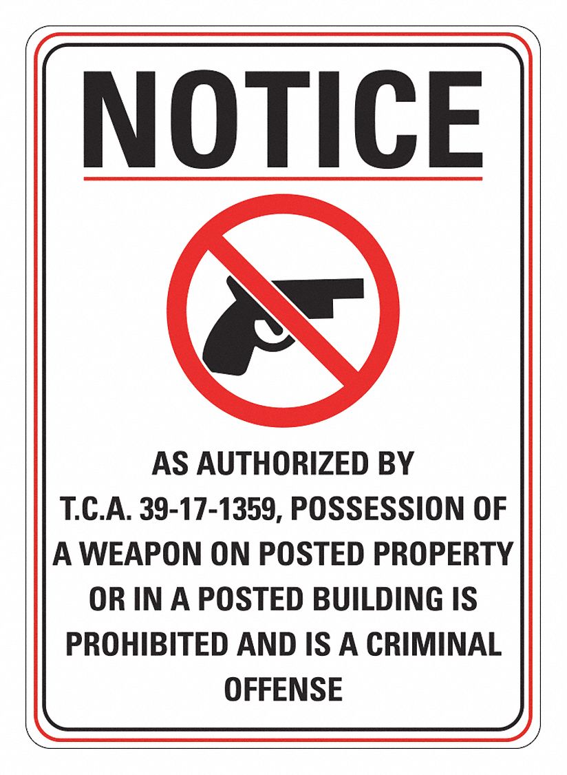 Security Sign: Plastic, Mounting Holes Sign Mounting, 14 in x 10 in Nominal Sign Size
