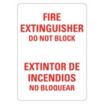 Fire Extinguisher Do Not Block/Extintor De Incendios No Bloquear Signs