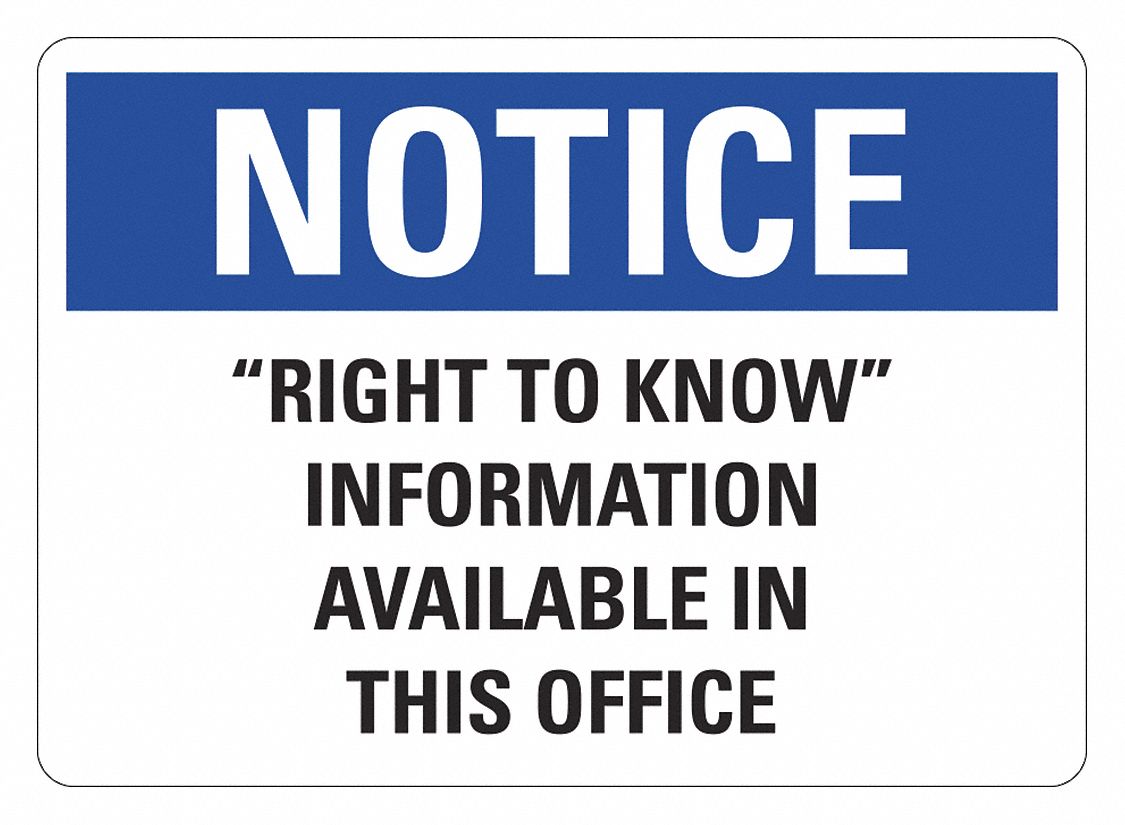 Safety Sign, 10 in x 14 in, Plastic