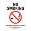 No Smoking Violators Are Subject To Fine. New Jersey Smoke-Free Air Act, N.J.S.A. 26:3D-55 Signs