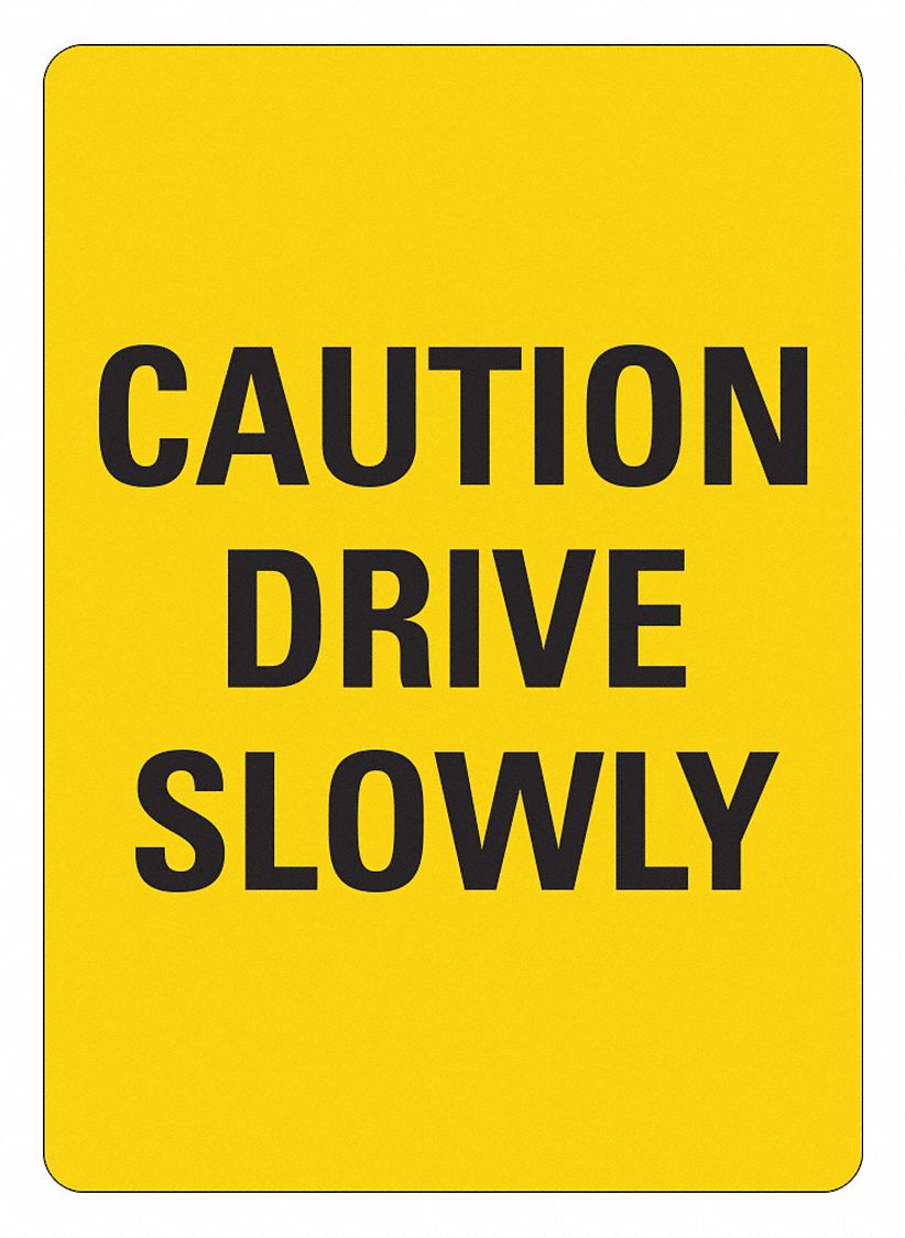 Plastic Traffic Safety Sign: Plastic, 14 in x 10 in Nominal Sign Size, Not Retroreflective