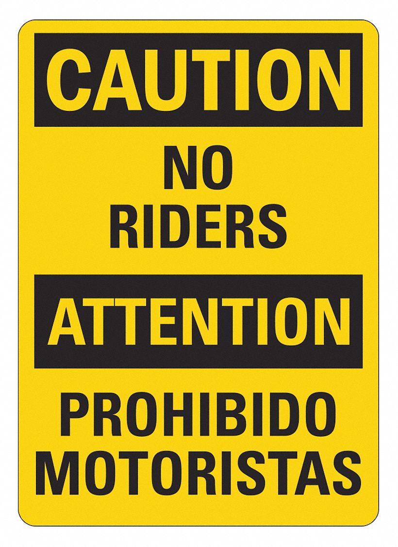 Plastic Traffic Safety Sign: Plastic, 14 in x 10 in Nominal Sign Size, Not Retroreflective