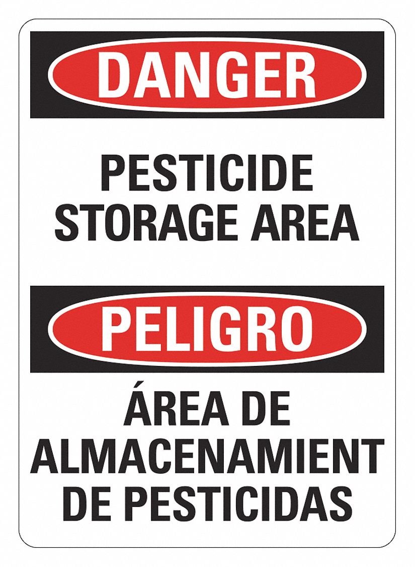 Danger Sign: Plastic, Mounting Holes Sign Mounting, 14 in x 10 in Nominal Sign Size, 0.055 in Thick