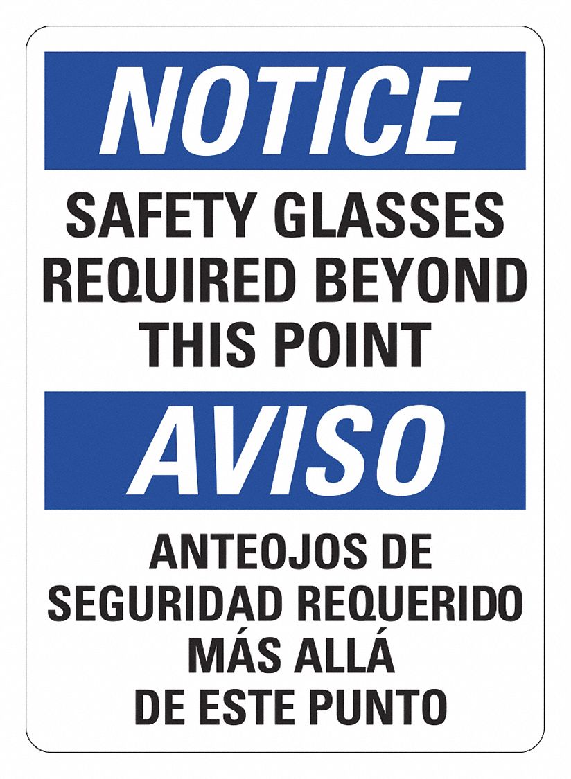 Office and Facility Sign: Plastic, Mounting Holes Sign Mounting, 14 in x 10 in Nominal Sign Size