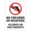 Notice: No Concealed Weapons Allowed On This Property Signs