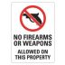 Notice: No Concealed Weapons Allowed On This Property Signs