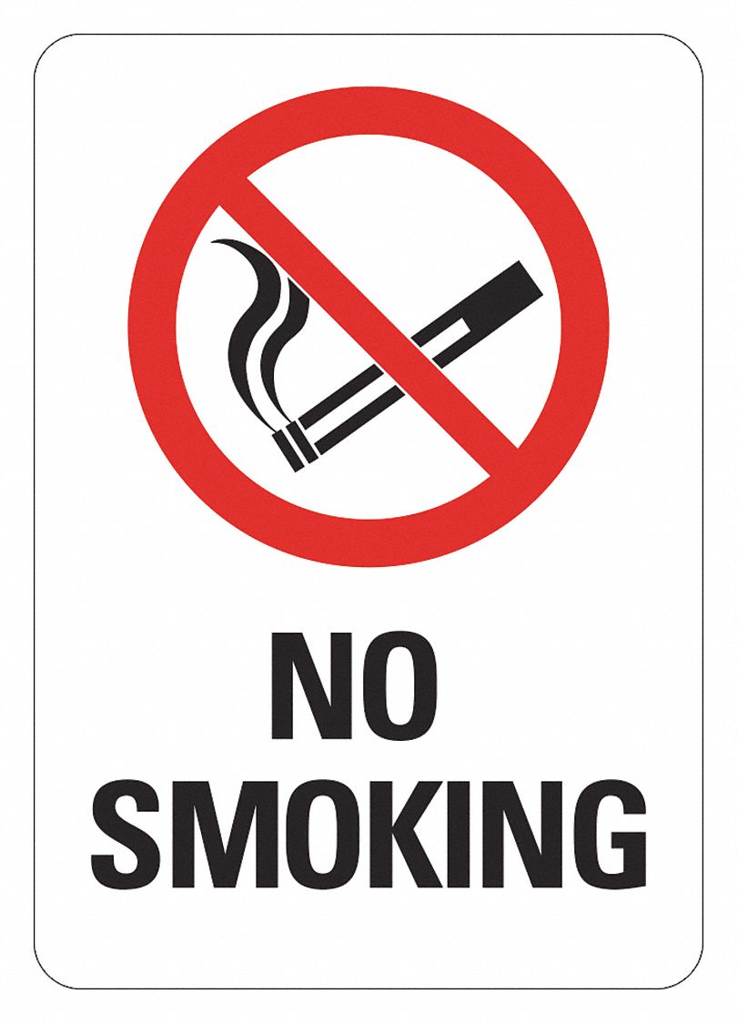 Non-pvc Polymer, Adhesive Sign Mounting, No Smoking Sign - 484l04