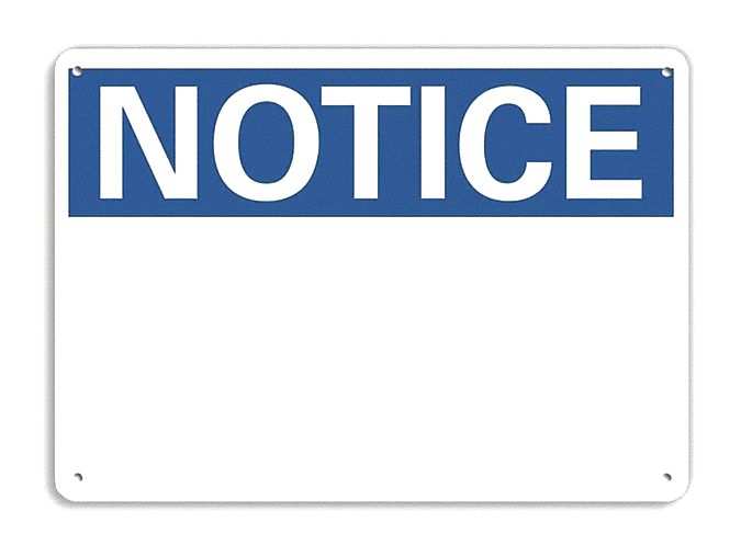 Eco  Blank Sign Notice Sign: Non-PVC Polymer, Adhesive Sign Mounting, Not Retroreflective