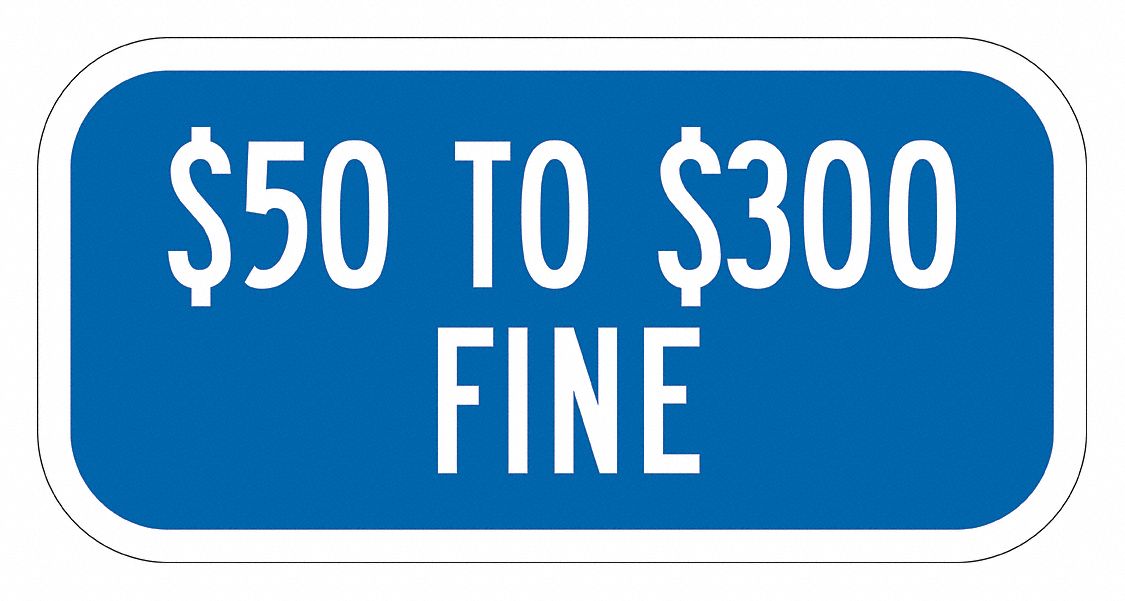 Handicap Sign: 6 in x 12 in Nominal Sign Size, Aluminum, 0.063 in, High Intensity Prismatic, White