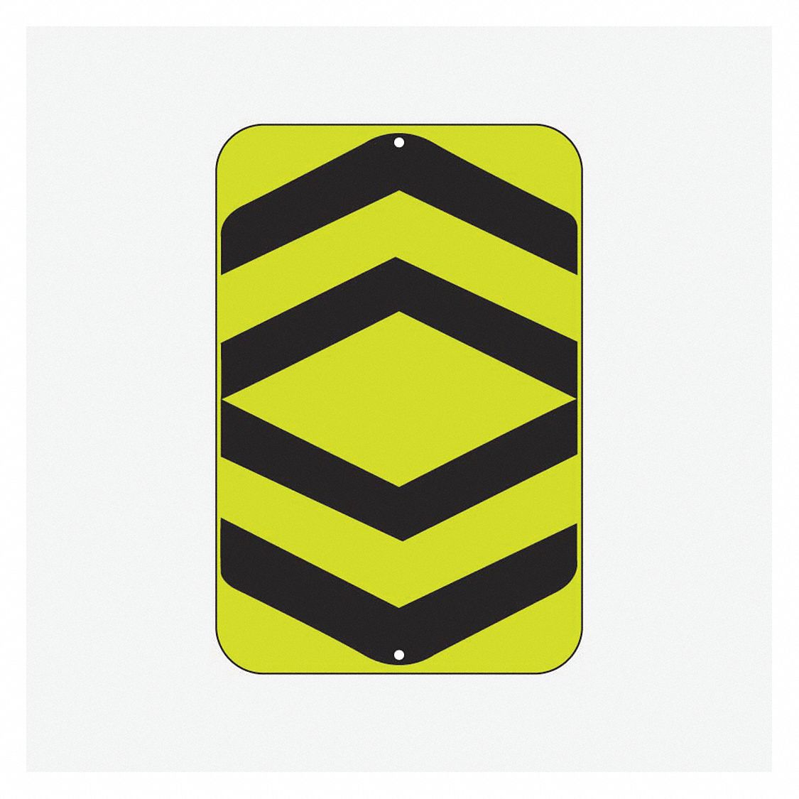 Reflective  Accident Prevention  Sign: Aluminum, Mounting Holes Sign Mounting, Engineer Grade