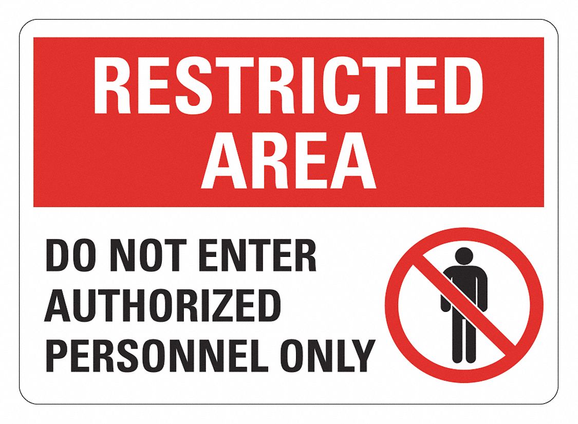 Reflective  Authorized Personnel Area Sign: Aluminum, Mounting Holes Sign Mounting, Engineer Grade