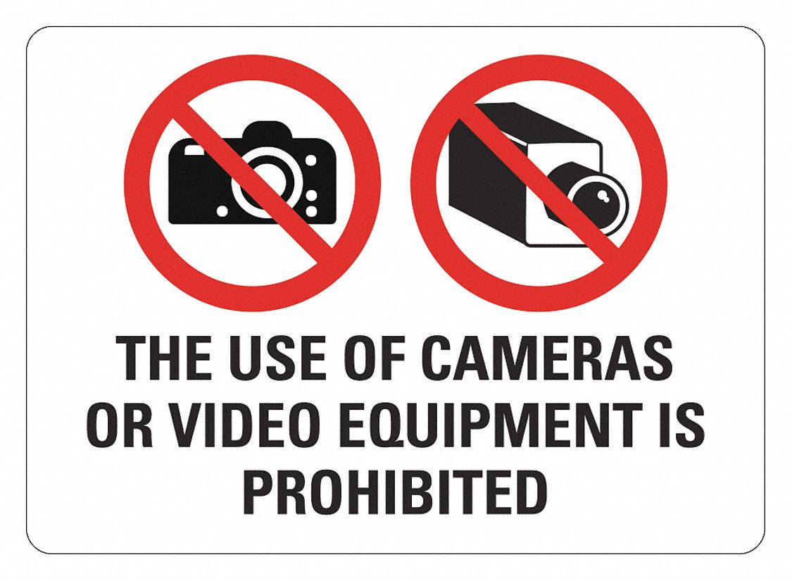 Reflective Surveillance Sign: Aluminum, Mounting Holes Sign Mounting, Engineer Grade, 0.04 in Thick