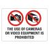 The Use Of Cameras Or Video Equipment Is Prohibited Signs