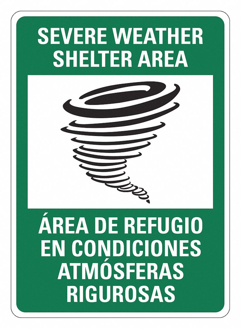 Reflective Emergency Shelter Sign: Aluminum, Mounting Holes Sign Mounting, Engineer Grade