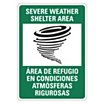 Severe Weather Shelter Area/Area De Refugio En Condiciones Atmosfericas Rigurosas Signs image